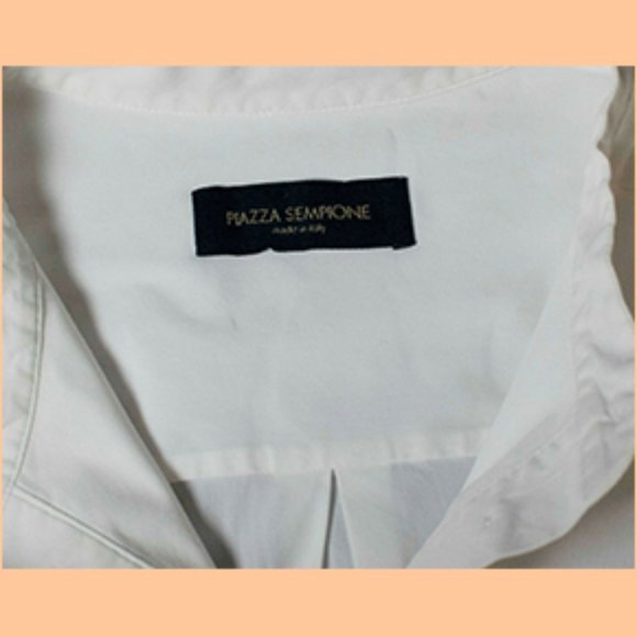 Piazza Sempione White Fitted Button-Down Blouse 42 - Picture 3 of 5
